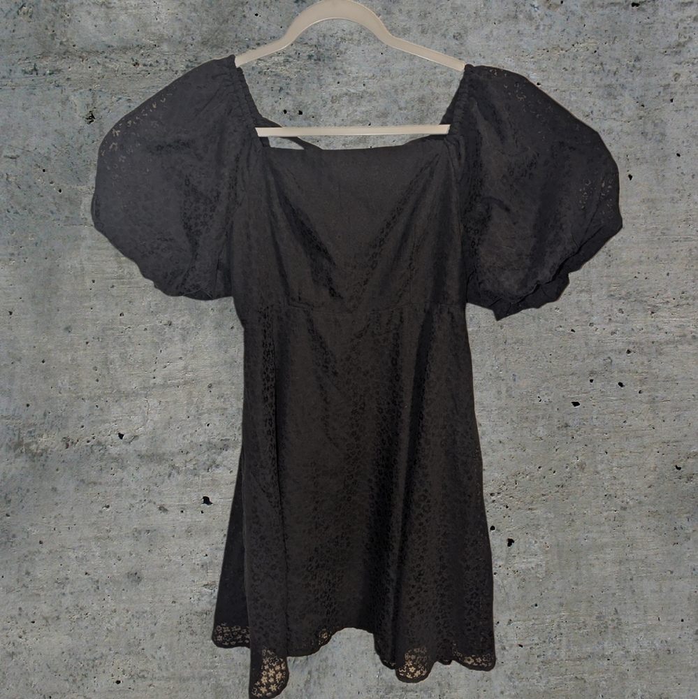 Black Puff Sleeves Dress